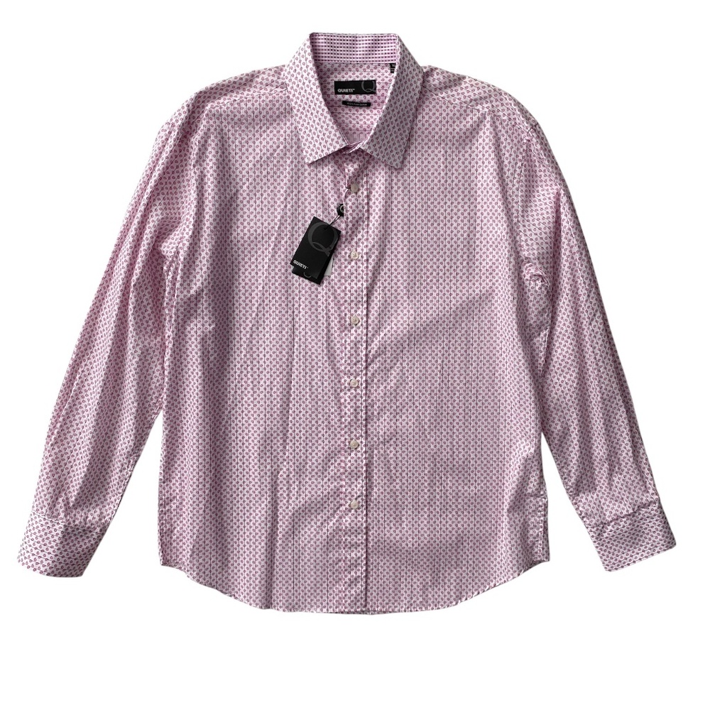 Quieti Nwt Pink & White Paisley Print Flip Cuff Long Sleeve Shirt XL